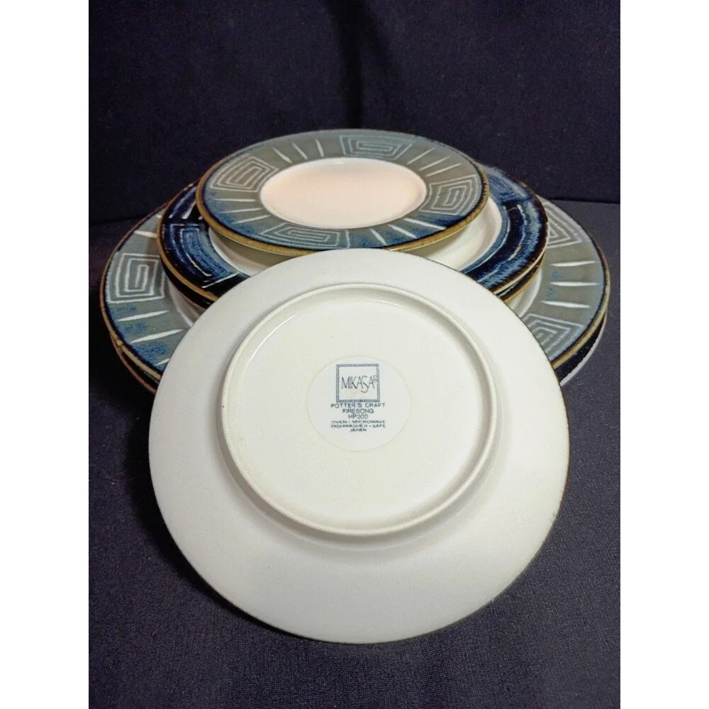Mikasa Firesong HP300 6 Pc Plate Set Service for 2 Dinner Salad Bread Japan